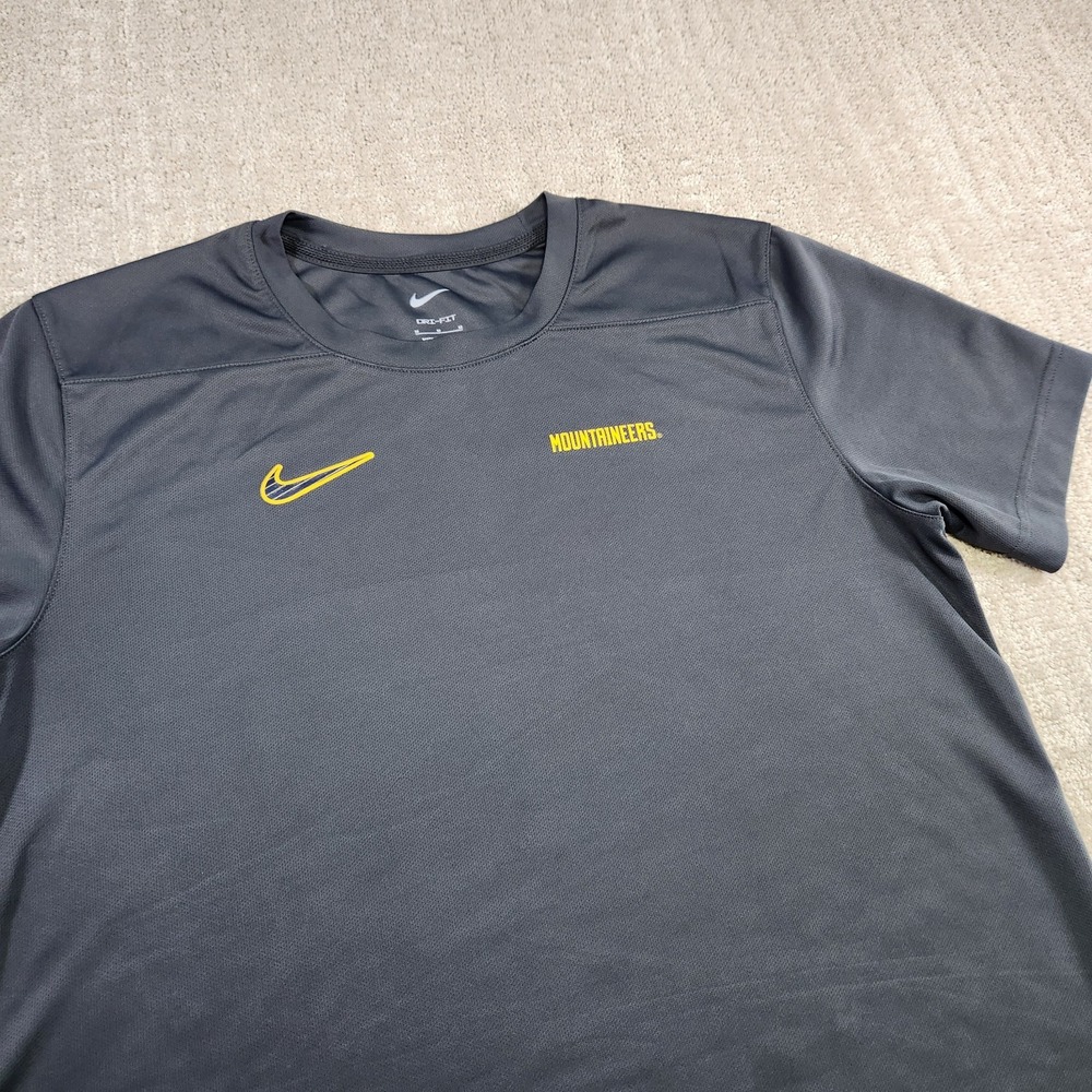 WVU Mountaineers Shirt Men Medium Grau Dri Fit Football West Virginia